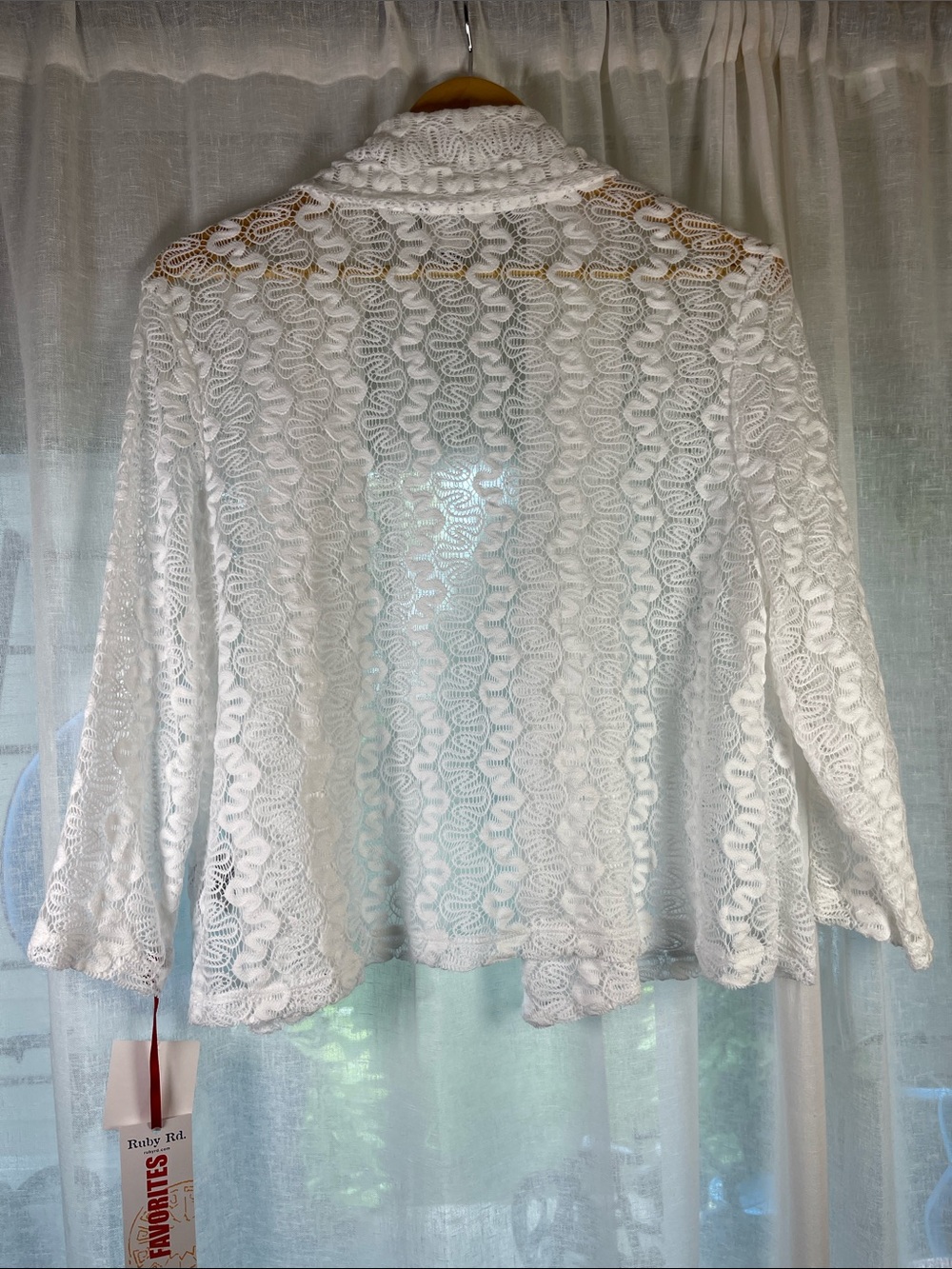 Ruby Rd. White Lace Open-Front Cardigan - Picture 5 of 5